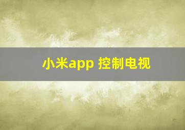 小米app 控制电视